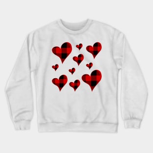 Buffalo Plaid Hearts Crewneck Sweatshirt